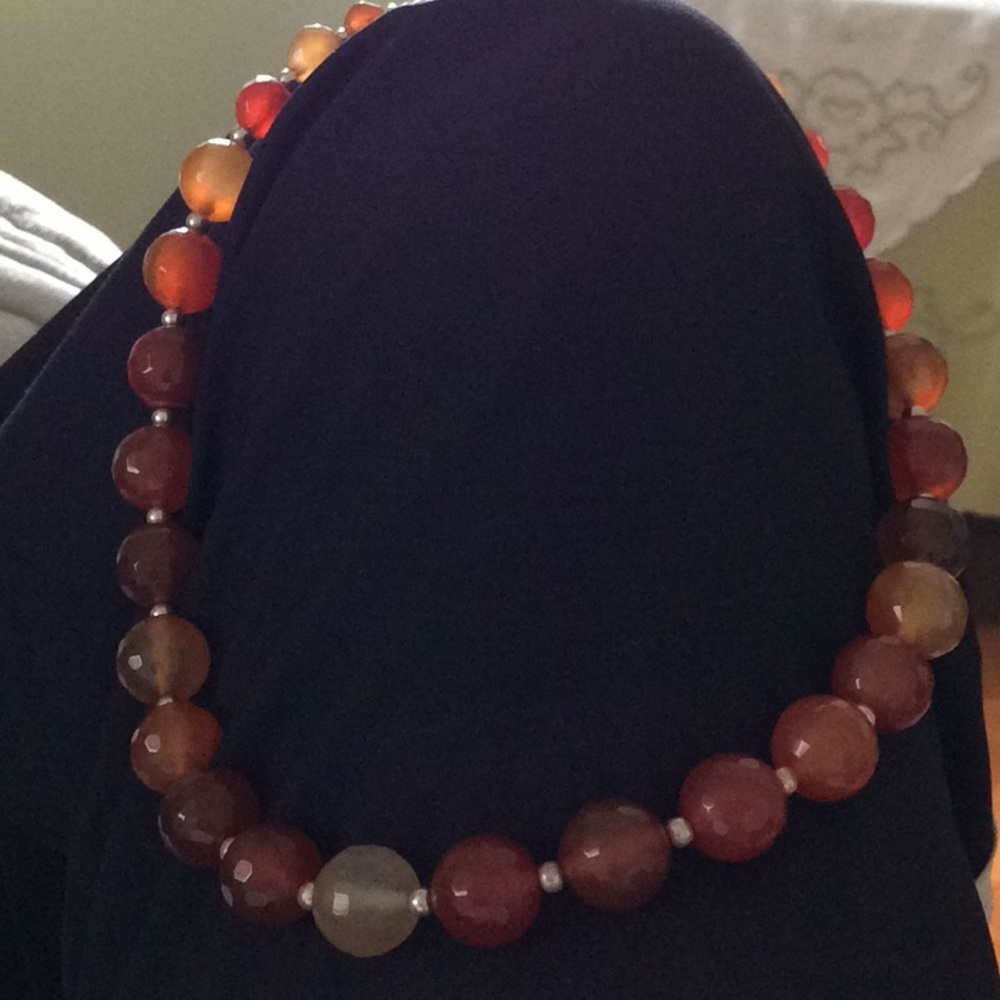 Beaded gemstone necklace